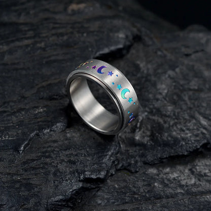 Fashion Star Moon Stainless Steel Rings