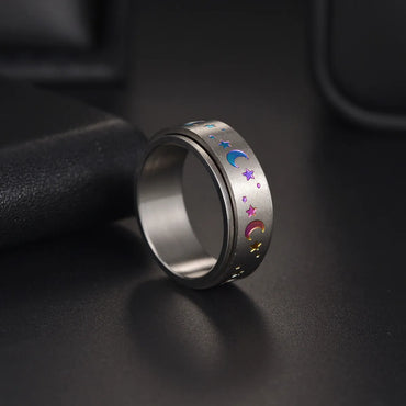 Fashion Star Moon Stainless Steel Rings