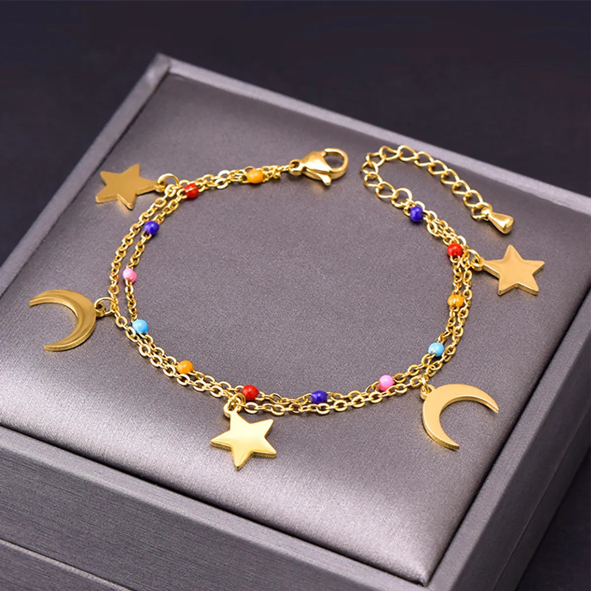 Fashion Star Moon Titanium Steel Plating Bracelets