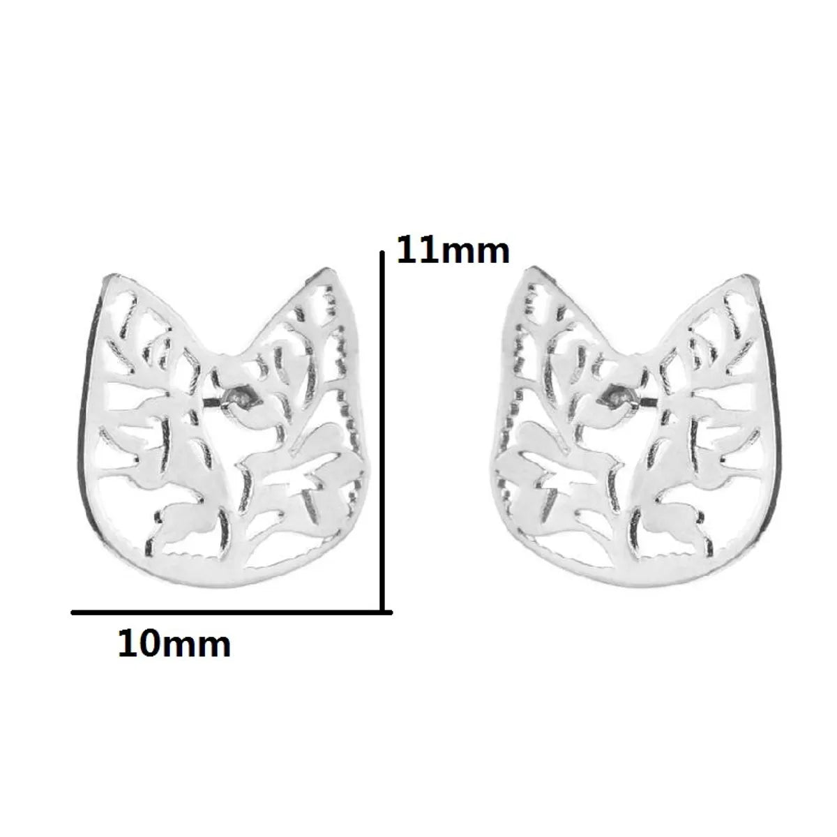 Fashion Star Smile Face Skull Stainless Steel Plating Hollow Out Ear Studs 1 Pair