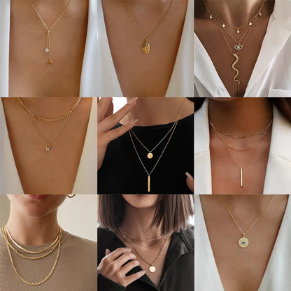 Fashion Star Snake Alloy Women'S Layered Necklaces 1 Piece