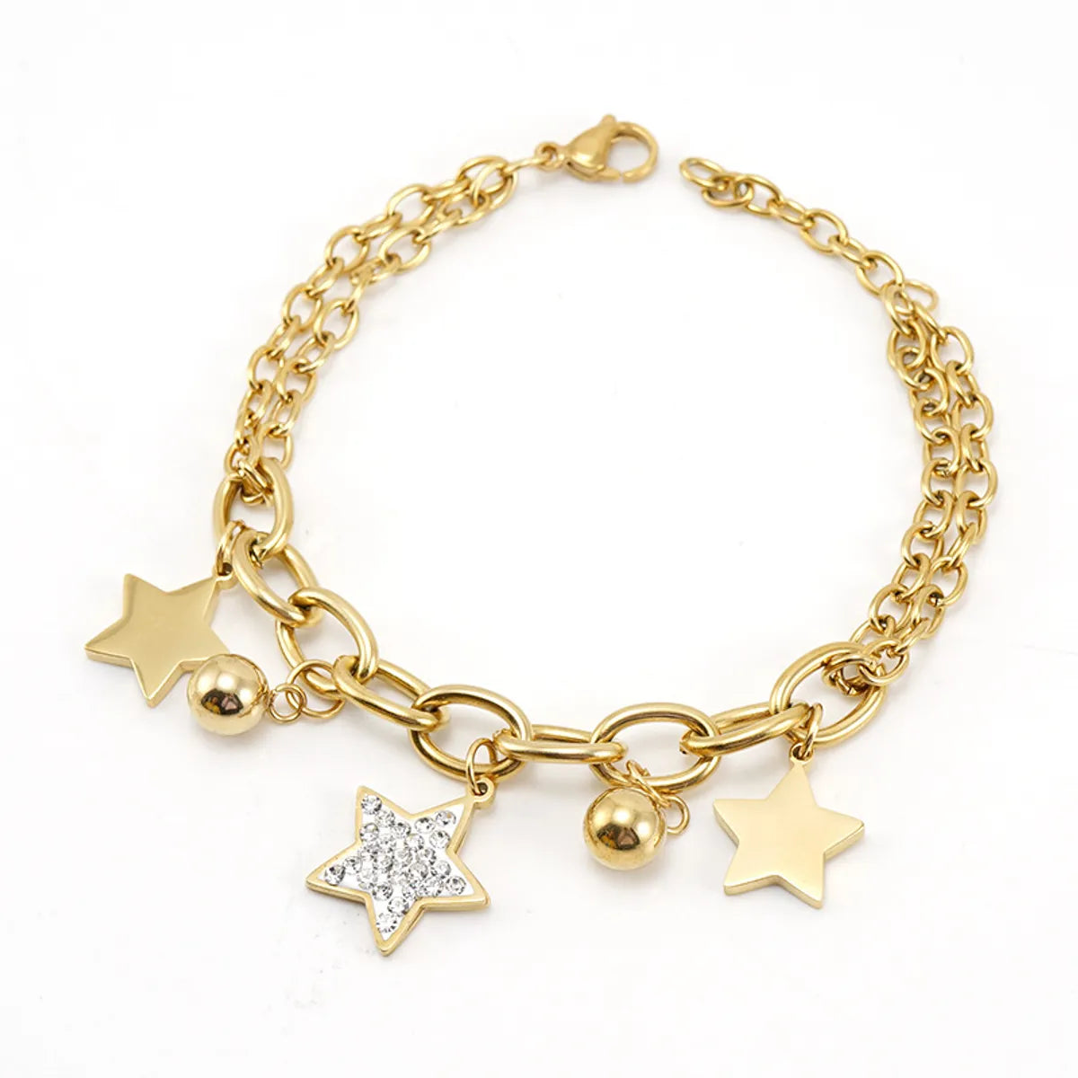 Fashion Star Titanium Steel Inlay Rhinestones Bracelets