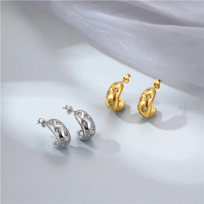 1 Pair Fashion Star Titanium Steel Plating Ear Studs