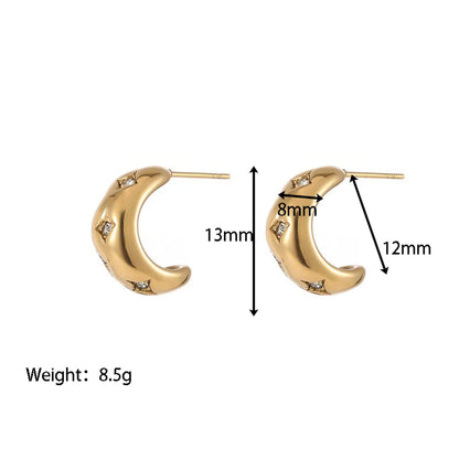 1 Pair Fashion Star Titanium Steel Plating Ear Studs