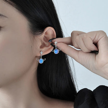 Fashion Star Wings Alloy Inlay Zircon Drop Earrings