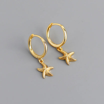 Fashion Starfish Sterling Silver Plating Drop Earrings 1 Pair