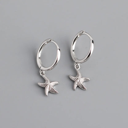 Fashion Starfish Sterling Silver Plating Drop Earrings 1 Pair