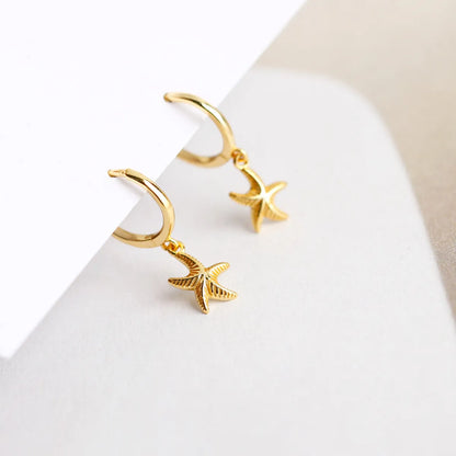 Fashion Starfish Sterling Silver Plating Drop Earrings 1 Pair