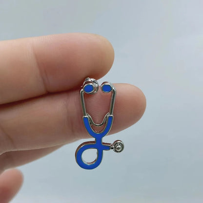 Fashion Stethoscope Alloy Enamel Unisex Brooches