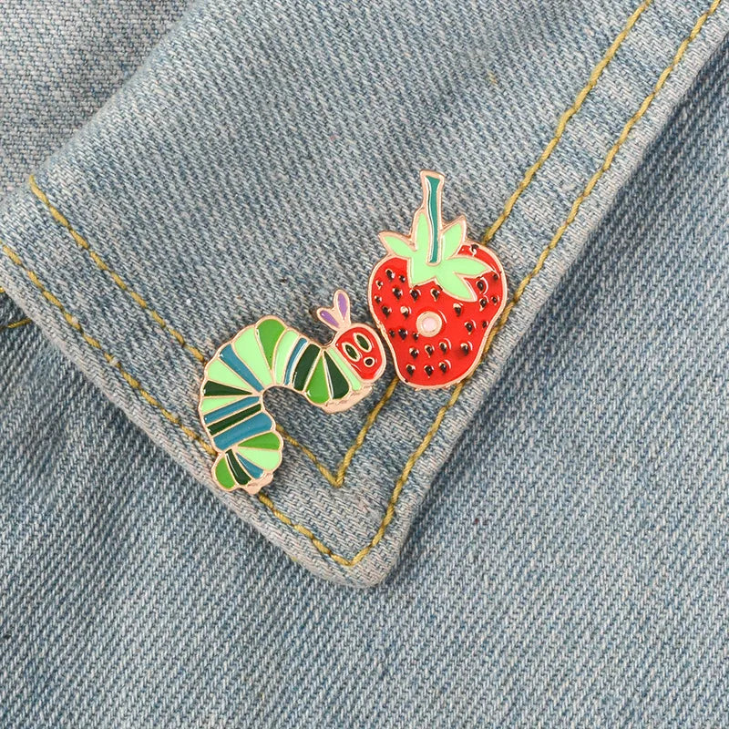 Fashion Strawberry Alloy Stoving Varnish Unisex Brooches