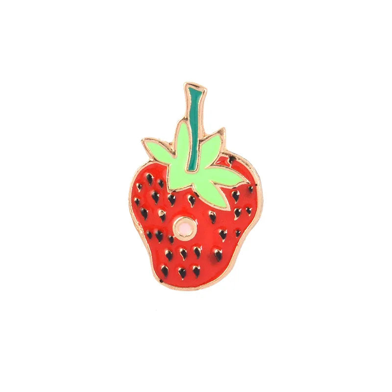 Fashion Strawberry Alloy Stoving Varnish Unisex Brooches