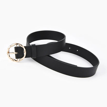 Fashion Stripe Irregular Round Buckle Belt