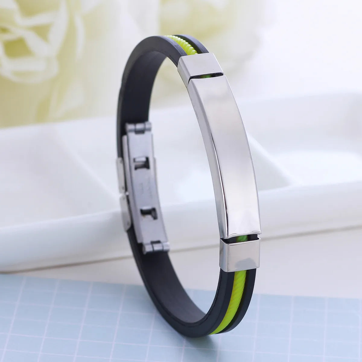 Fashion Stripe Stainless Steel Bangle 1 Piece