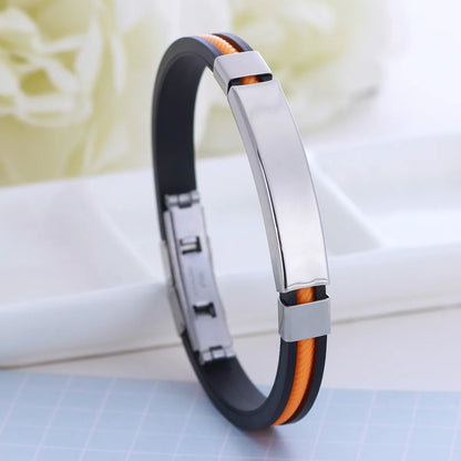 Fashion Stripe Stainless Steel Bangle 1 Piece