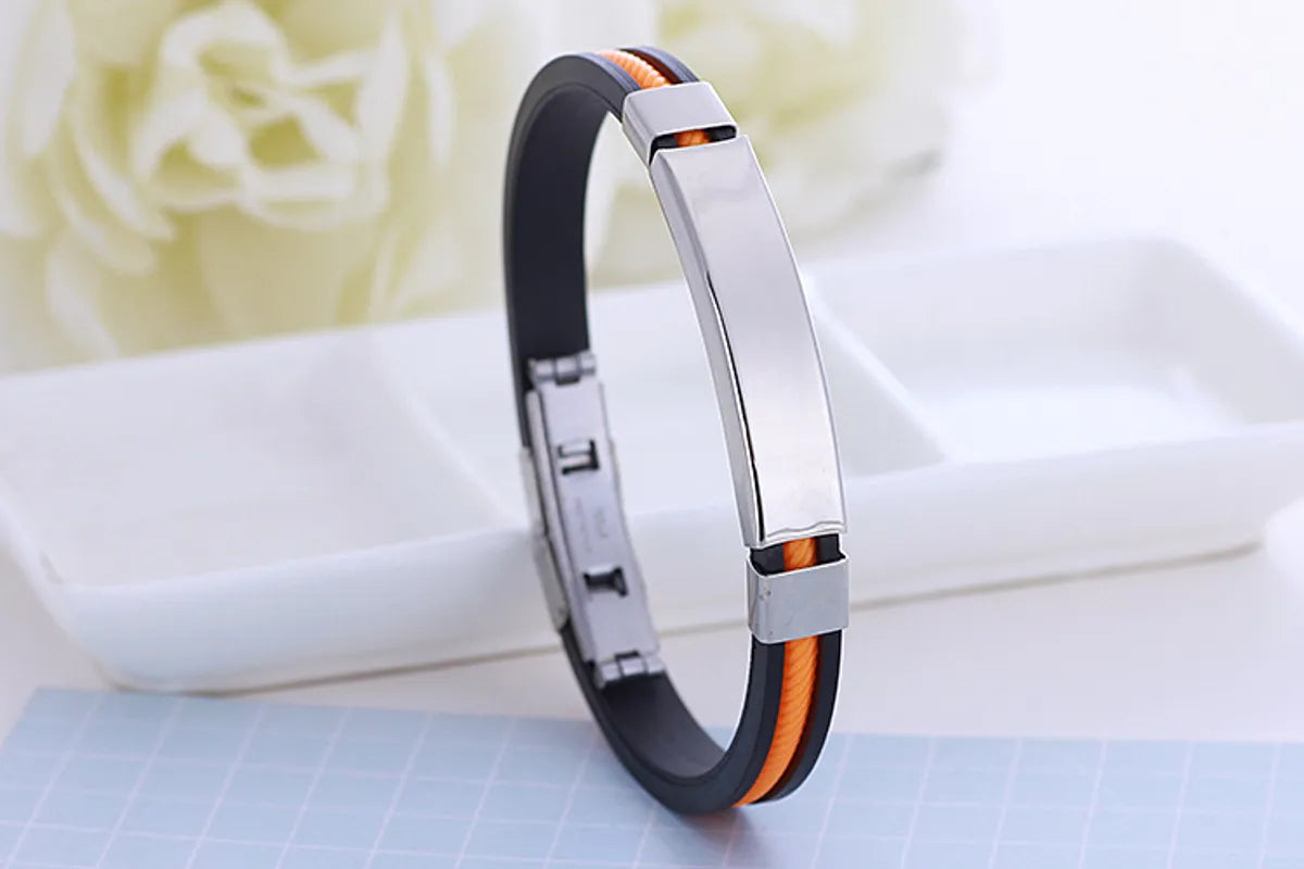 Fashion Stripe Stainless Steel Bangle 1 Piece