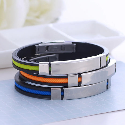 Fashion Stripe Stainless Steel Bangle 1 Piece