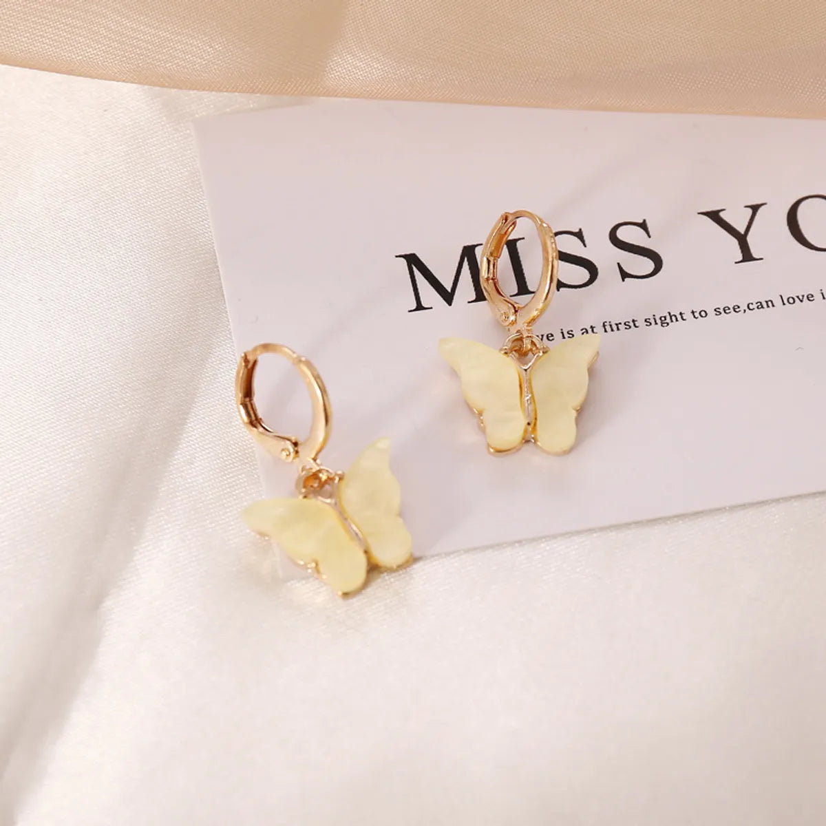 Butterfly Plating Alloy No Inlaid 18K Gold Plated Earrings