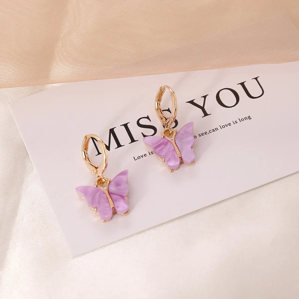 Butterfly Plating Alloy No Inlaid 18K Gold Plated Earrings