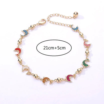 Fashion Whale Copper Plating 18K Gold Plated Women'S Anklet