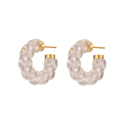 Lady Geometric Plating Stainless Steel No Inlaid Gold Plated Earrings