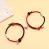 Fashion Sun Heart Shape Stainless Steel Alloy Rope Couple Bracelets 1 Pair