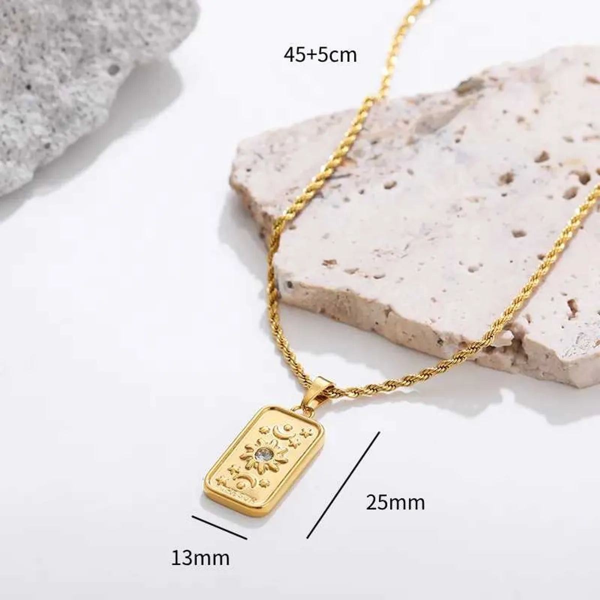 Wholesale Fashion Sun Moon 201 Stainless Steel Copper Plating Shell Necklace