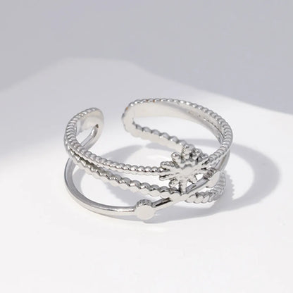 Fashion Sun Stainless Steel Criss Cross Open Ring