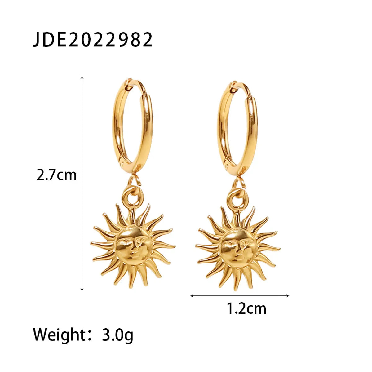 Fashion Sun Plating 316 Stainless Steel  Earrings