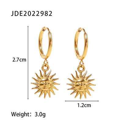 Fashion Sun Plating 316 Stainless Steel  Earrings