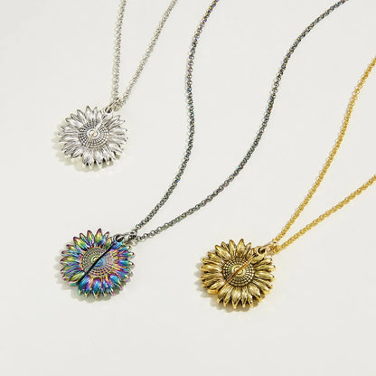 Fashion Sunflower Alloy Plating Flower Metal Necklace