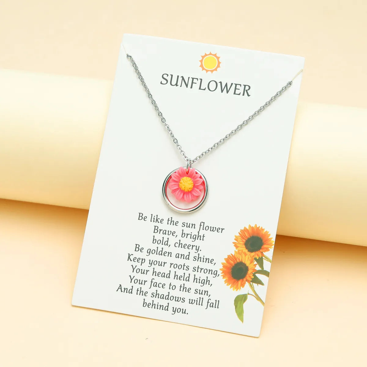 Fashion Sunflower Stainless Steel Polishing Pendant Necklace 1 Piece