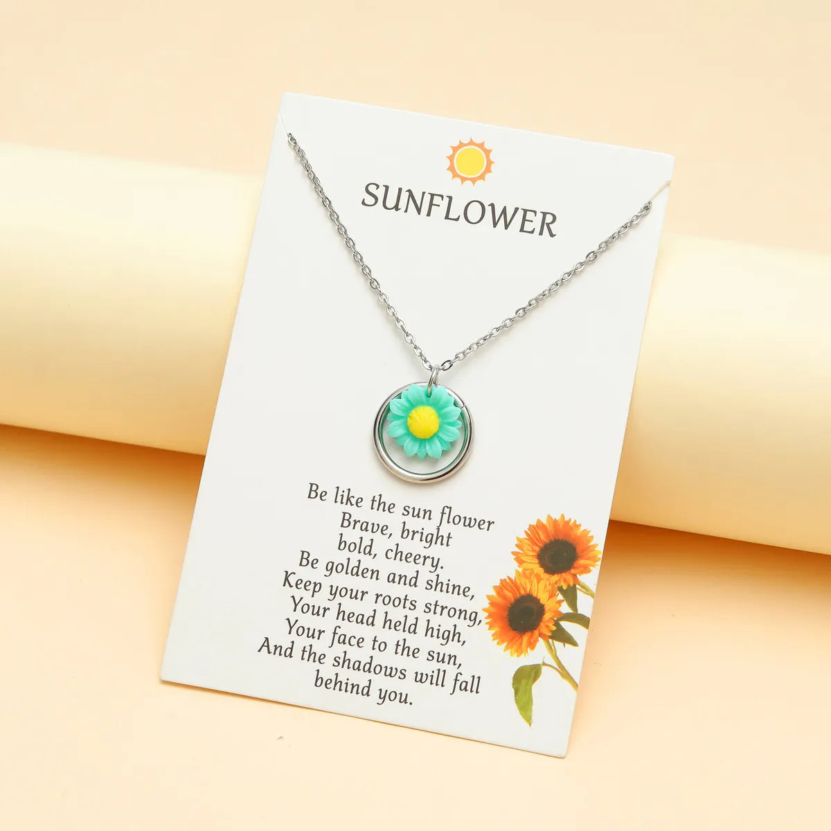 Fashion Sunflower Stainless Steel Polishing Pendant Necklace 1 Piece