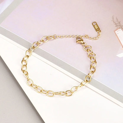 Fashion Sweet Cross Chain 18k Gold Titanium Steel Bracelet For Women