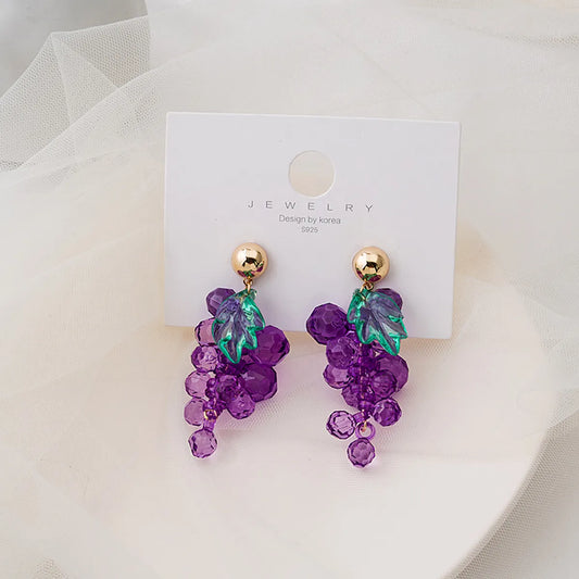 Fashion Sweet Fruit Grape Arylic Acrylic Women's Earrings