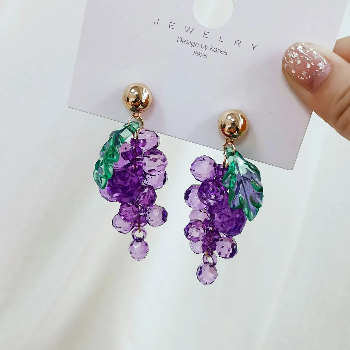 Fashion Sweet Fruit Grape Arylic Acrylic Women's Earrings