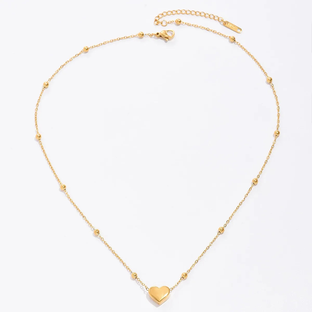 Fashion Sweet Simple Heart Electroplated Gold Stainless Steel Necklace