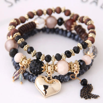 Fashion Sweet Wild Water Drop Peach Heart Tassel Fashion Temperament Female Bracelet