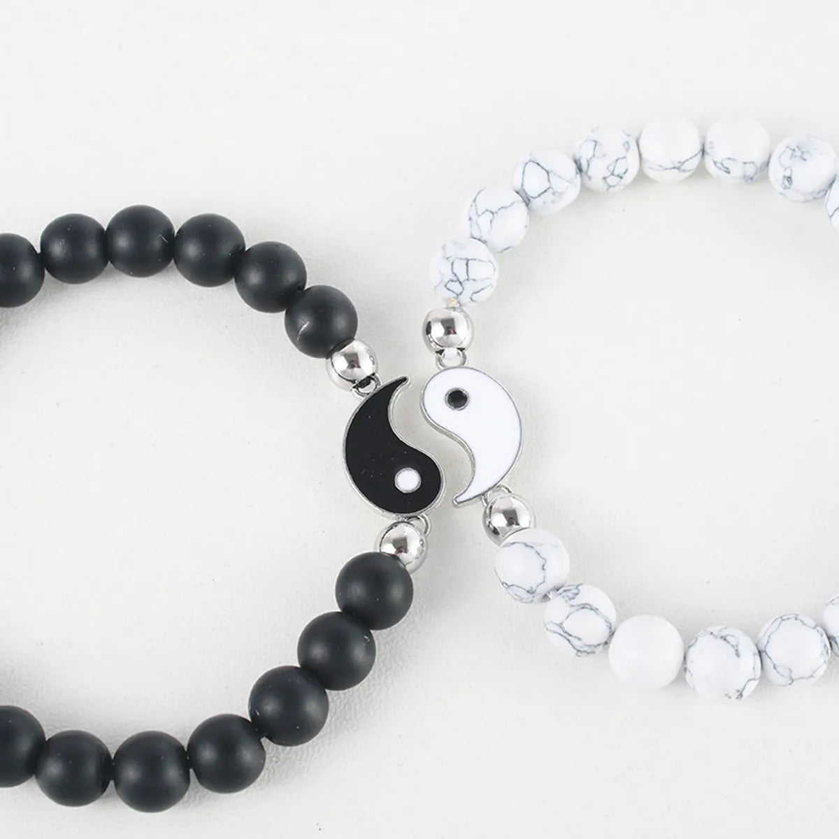 Fashion Tai Chi Yin Yang Frosted Beaded Simple Bracelet