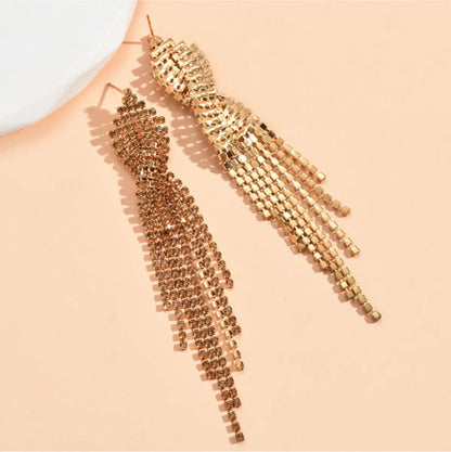 Fashion Tassel Alloy Inlay Rhinestones Women's Drop Earrings 1 Pair