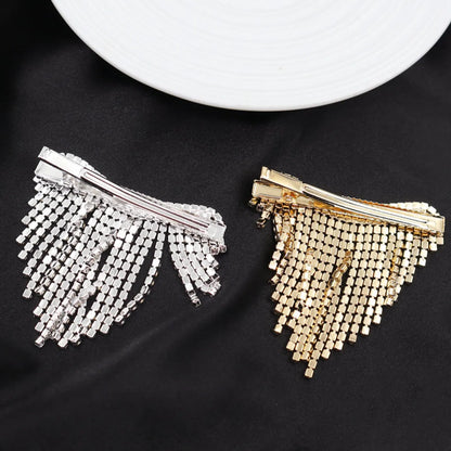 Fashion Tassel Alloy Plating Inlay Rhinestones Hair Clip 1 Piece