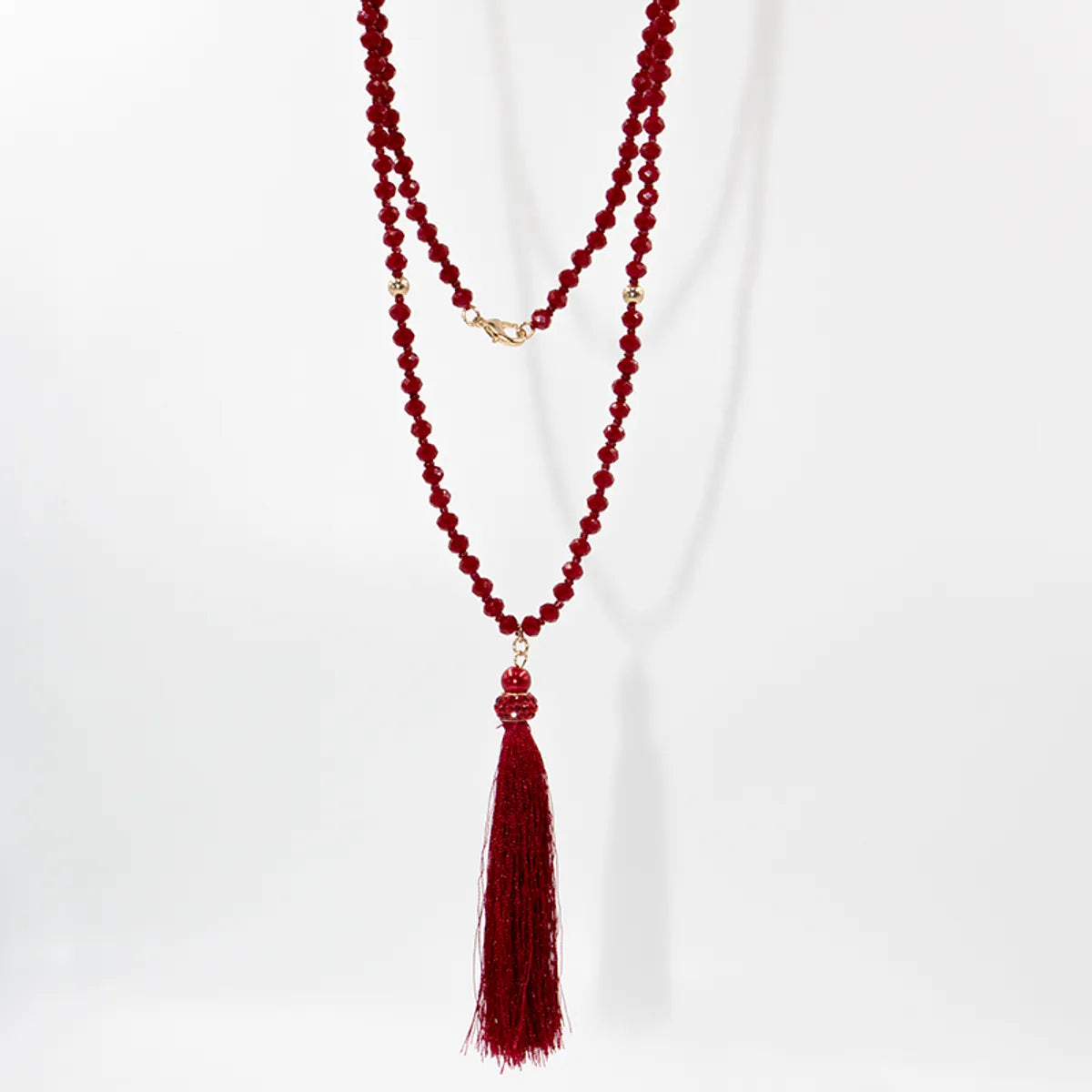 Fashion Tassel Artificial Crystal Imitation Pearl Alloy Beaded Handmade Zircon Women's Layered Necklaces 1 Piece