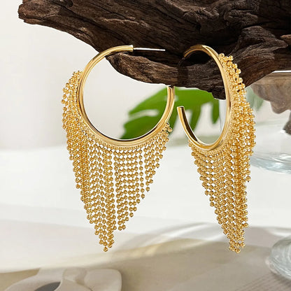 Fashion Tassel Copper Plating Drop Earrings 1 Pair