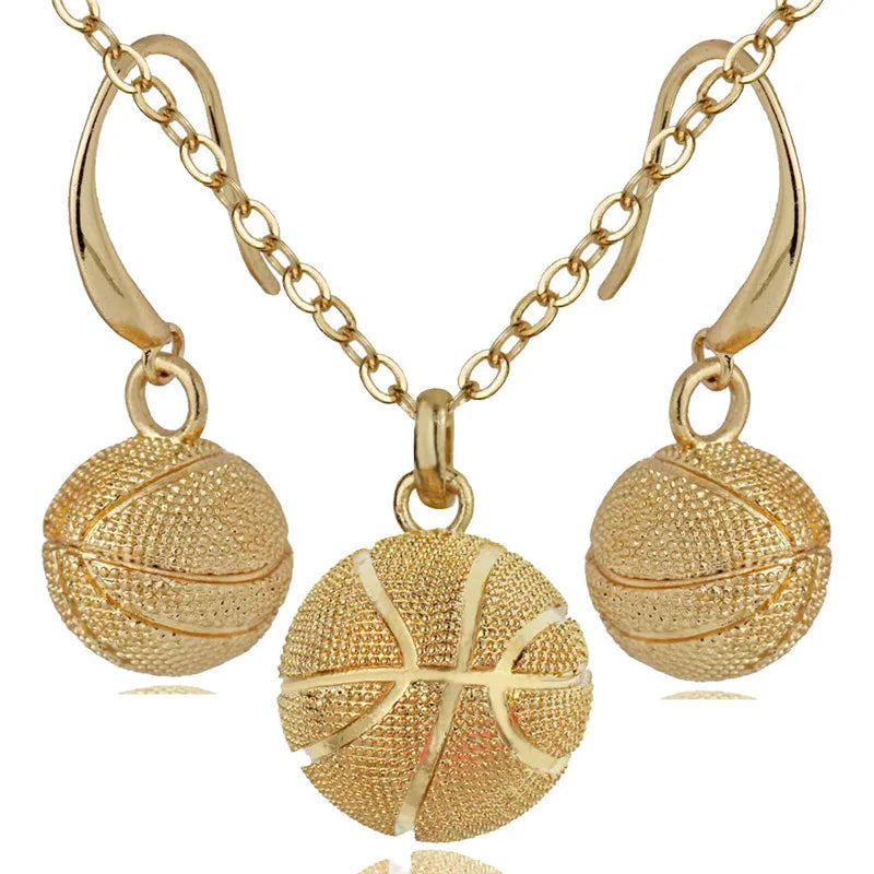 Fashion Three-Dimensional Basketball Alloy Necklace