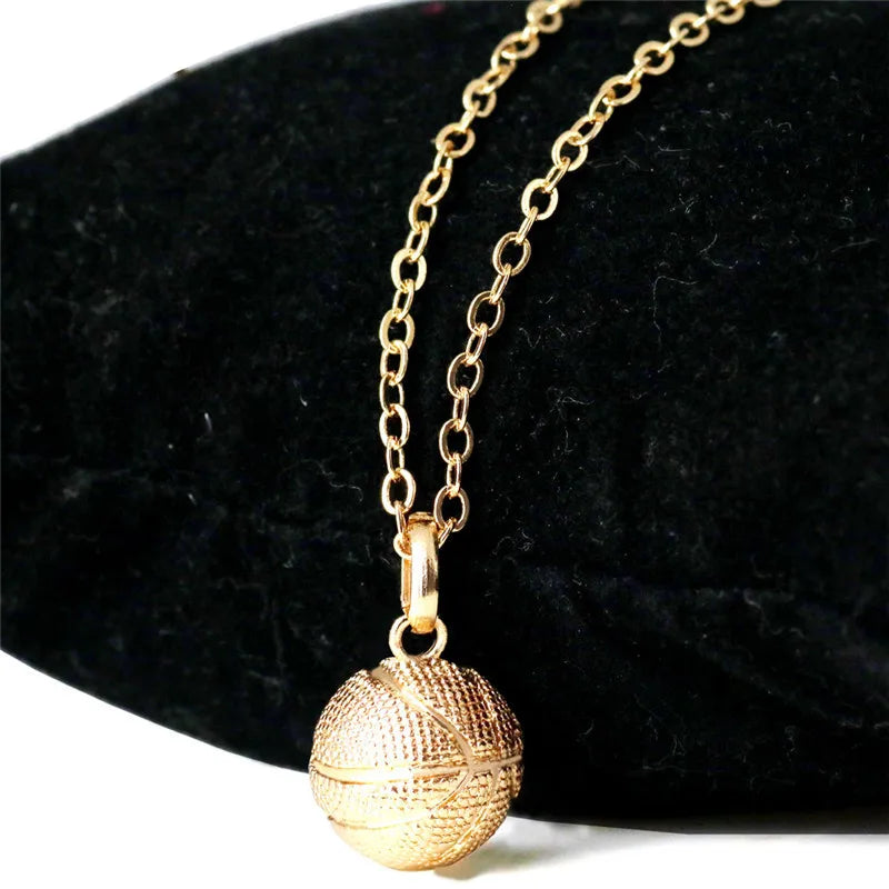 Fashion Three-Dimensional Basketball Alloy Necklace