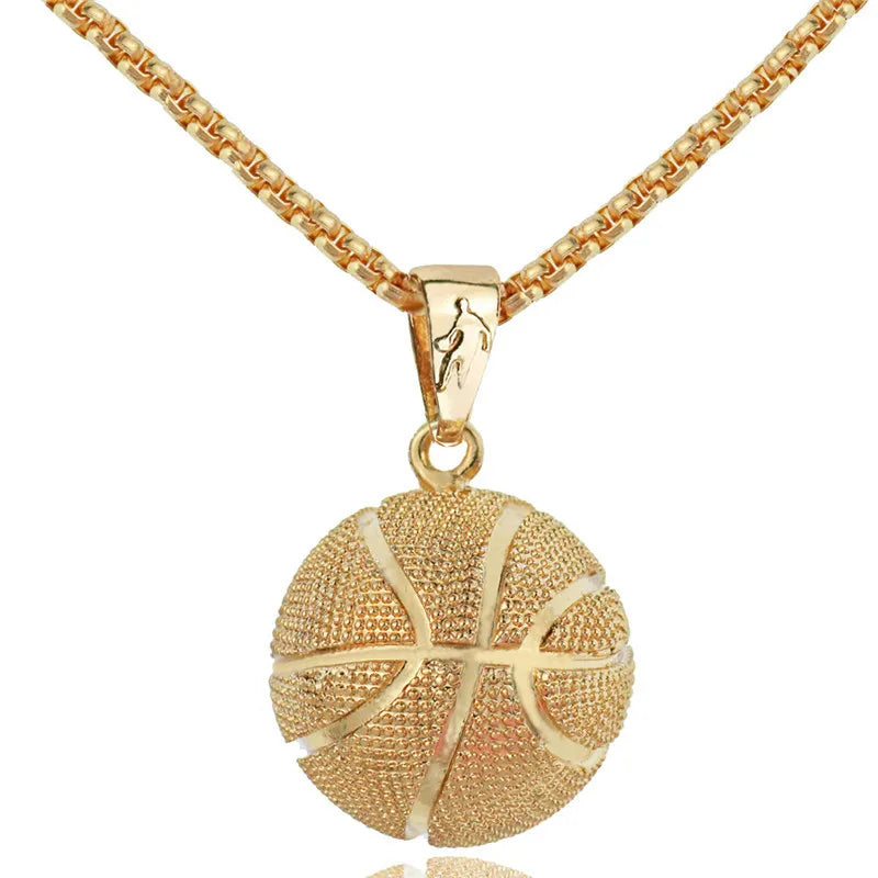 Fashion Three-Dimensional Basketball Alloy Necklace