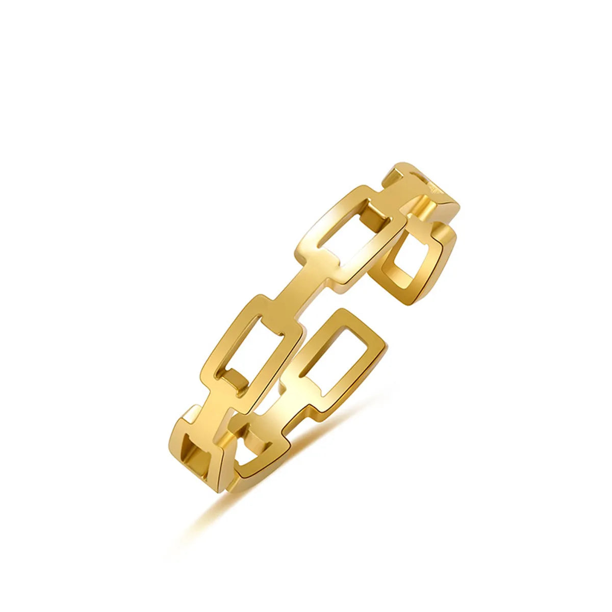 Simple Style Geometric Titanium Steel Plating No Inlaid Unisex Rings