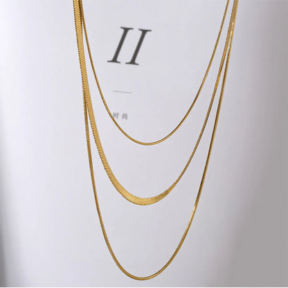 Fashion Titanium Steel Necklace Multi-layer Snake Bone Chain Simple Clavicle Chain