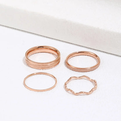 Basic Geometric Rose Gold Plated 304 Stainless Steel Wholesale Rings