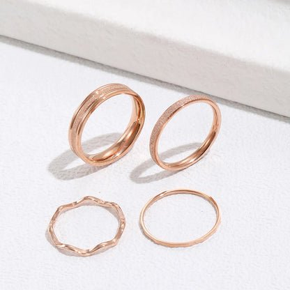 Basic Geometric Rose Gold Plated 304 Stainless Steel Wholesale Rings