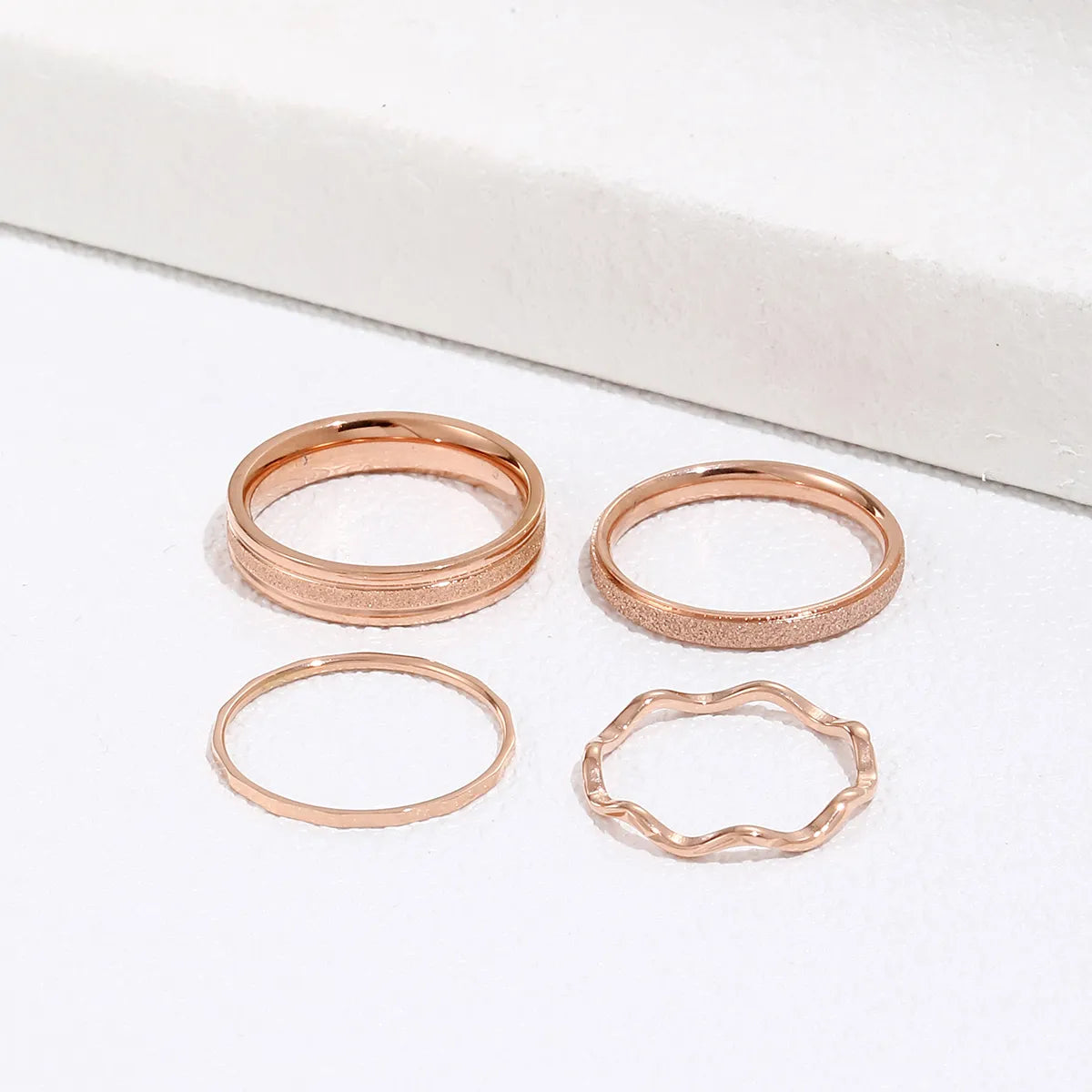 Basic Geometric Rose Gold Plated 304 Stainless Steel Wholesale Rings